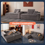 OVIOS 105" Modular L-Shape Sectional Sofa with Chaise, Deep Seat Cloud Couch