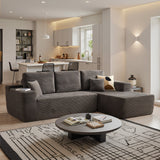 OVIOS 104" L-Shape Modular Couch with Chaise,Corduroy Fabric,No Assembly Required