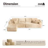OVIOS Modular Cloud Sofa with Memory Foam, L-Shaped Chaise, Corduroy Upholstery - No Assembly Needed