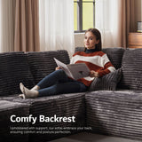 OVIOS U-Shaped Cloud Sectional Sofa with Chaise - Plush Corduroy, Memory Foam & No Assembly