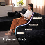OVIOS U-Shaped Cloud Sectional Sofa with Chaise - Plush Corduroy, Memory Foam & No Assembly