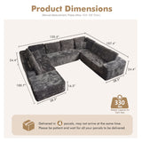 OVIOS Modular Cloud Sofa with Memory Foam, U-Shaped Chaise, Corduroy Upholstery - No Assembly Needed