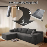 OVIOS 104" L-Shape Modular Couch with Chaise,Corduroy Fabric,No Assembly Required